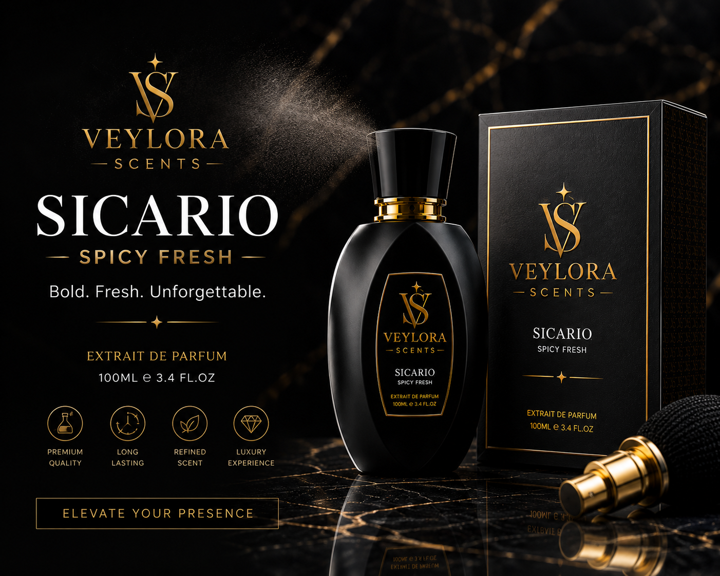 Veylora Sicario – Unisex Luxury Perfume (Spicy Fresh)